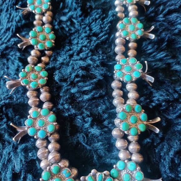 Vintage Squash Blossom Necklace Zuni - Picture 6 of 8